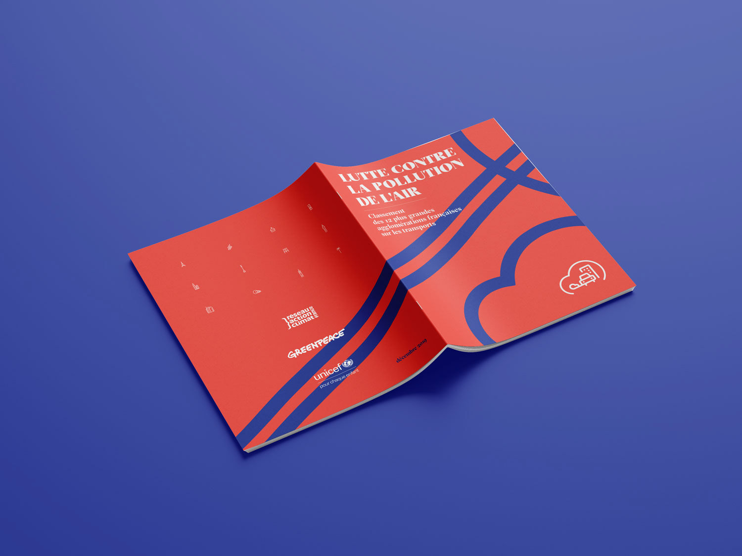 Création et mise en page du rapport Unicef RAC Greenpeace - Lutte contra la pollution de l'air