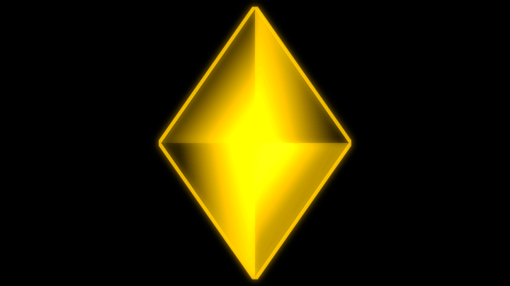 A spinning diamond made in 3D. The pipeline consists of creating shapes, keyframing, easing and adding an outliine as well as a glow