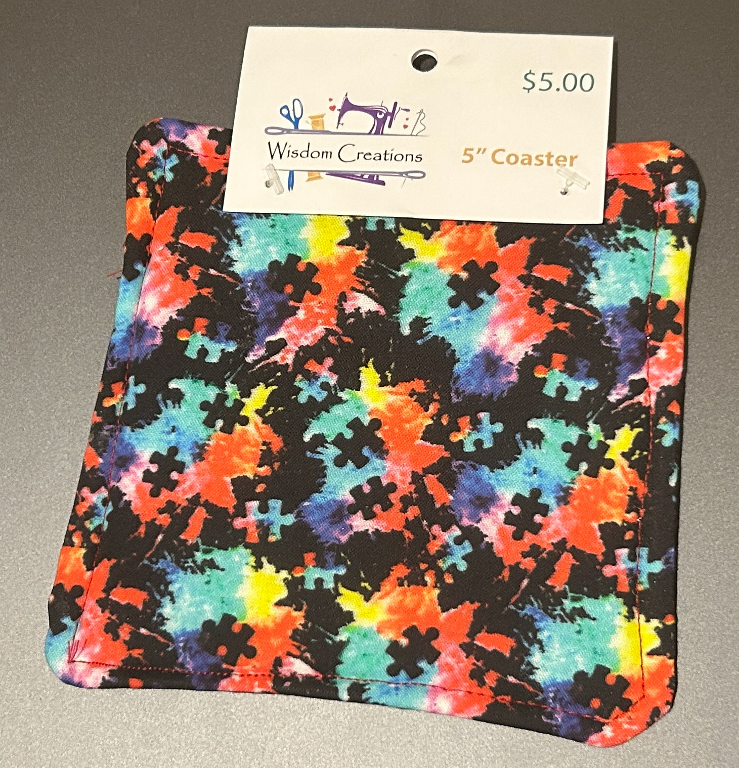 5" Coaster (autism-black)