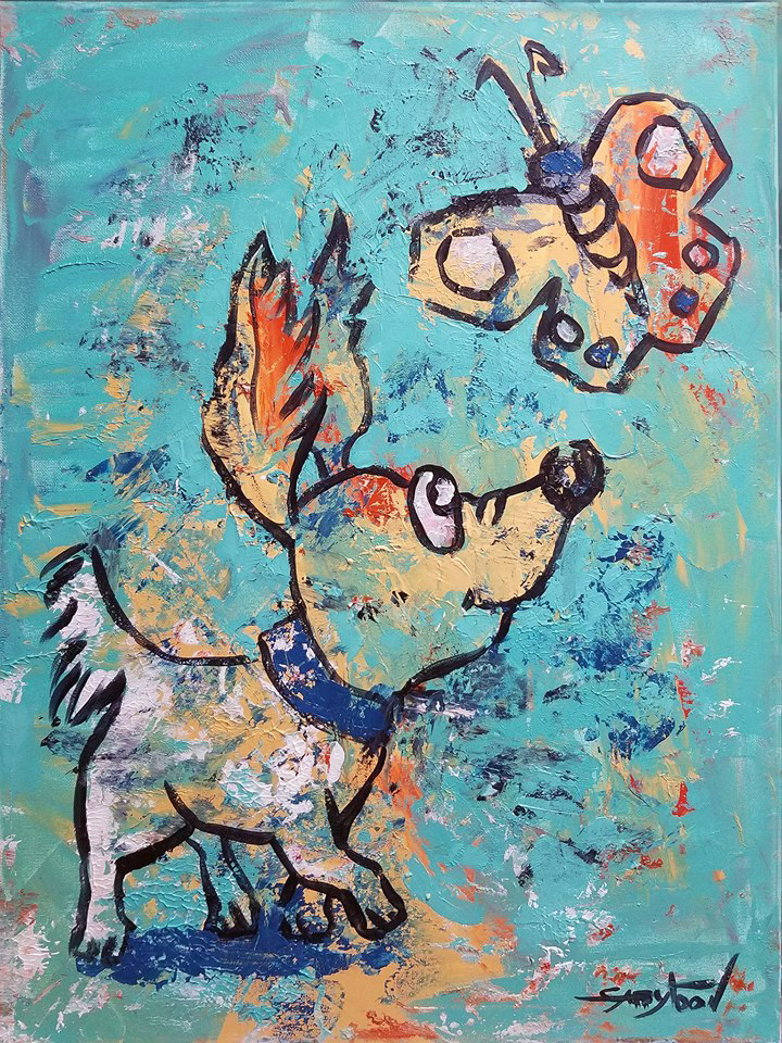 24"x18" acrylic, stretched canvas