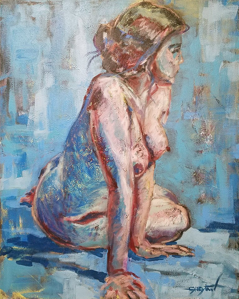 oil, stretched canvas 30"x24"