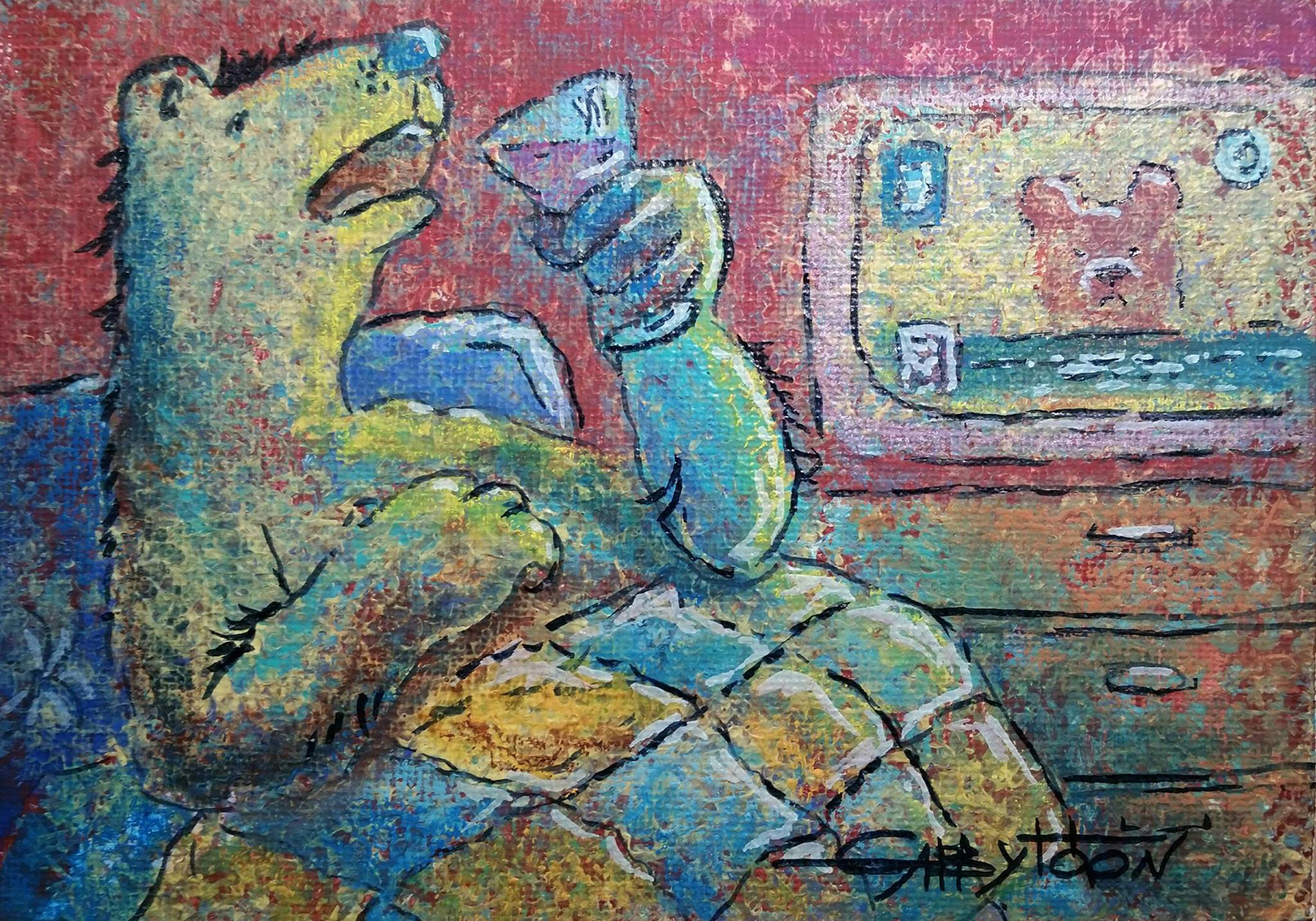 5"x7" acrylic, canvas panel