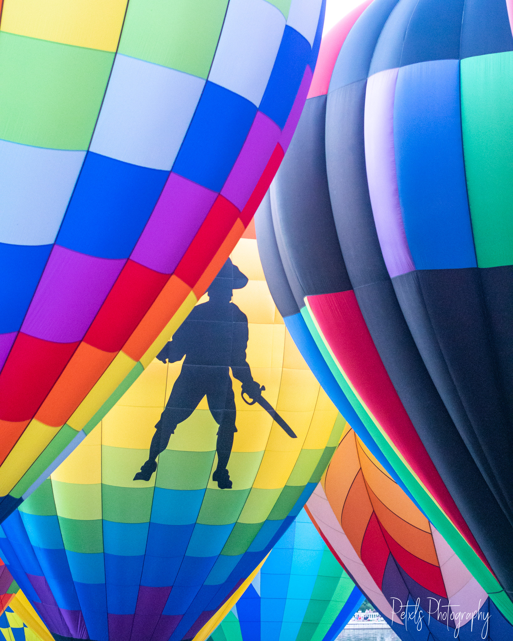 Knight in colorful balloon
