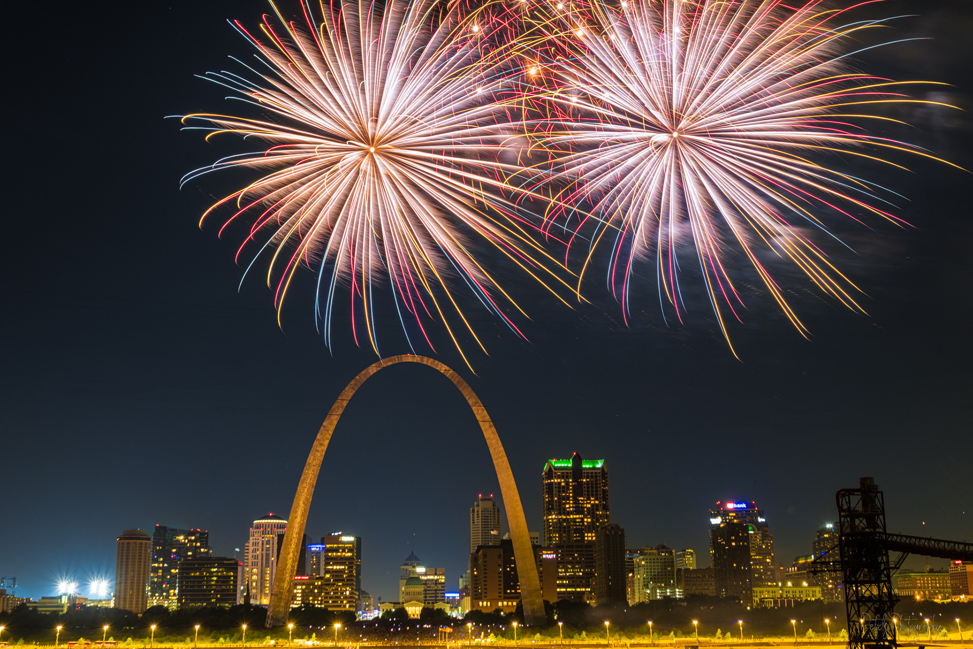 The Arch with Fireworks