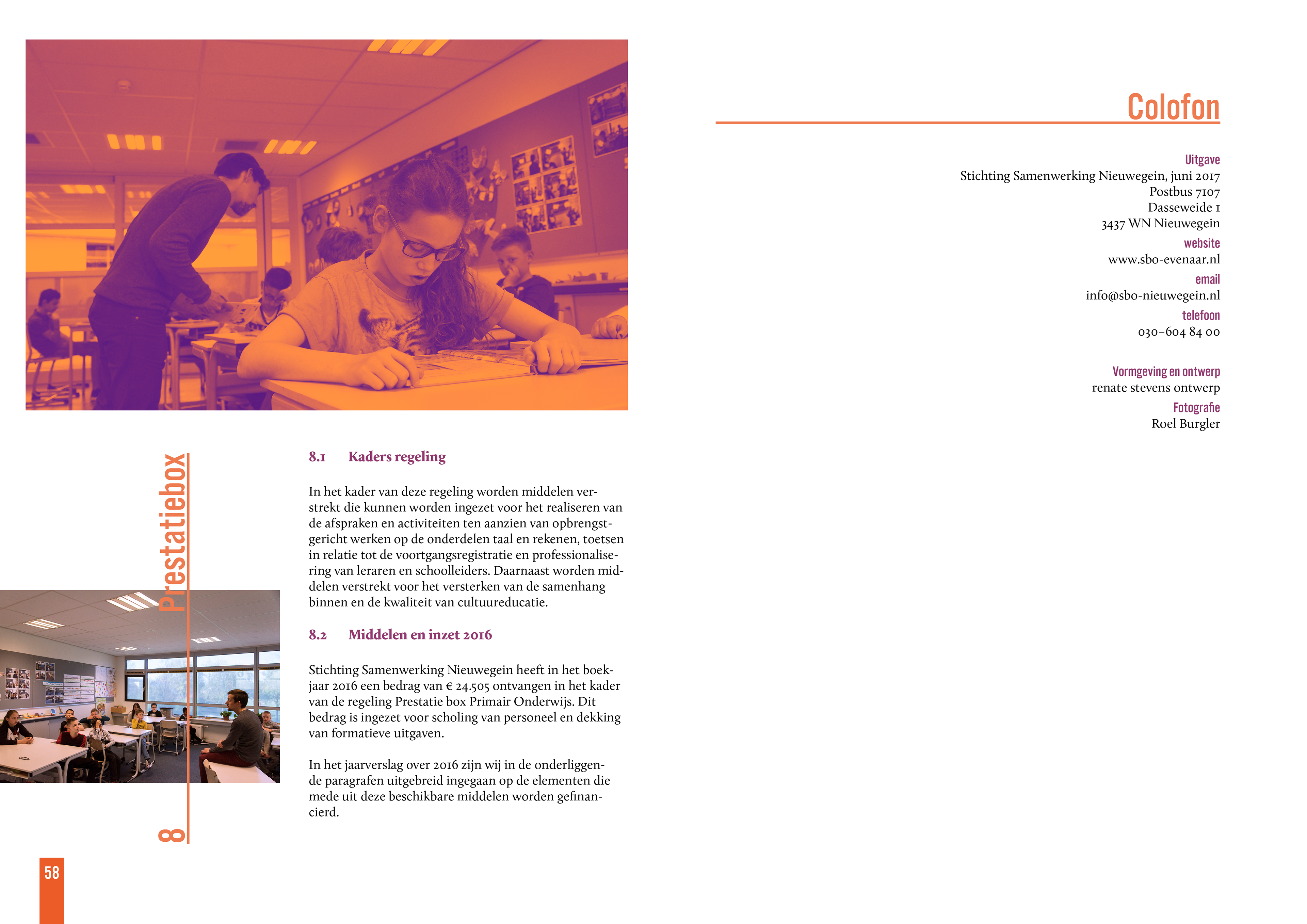 spread annual report stichting samenwerking nieuwegein