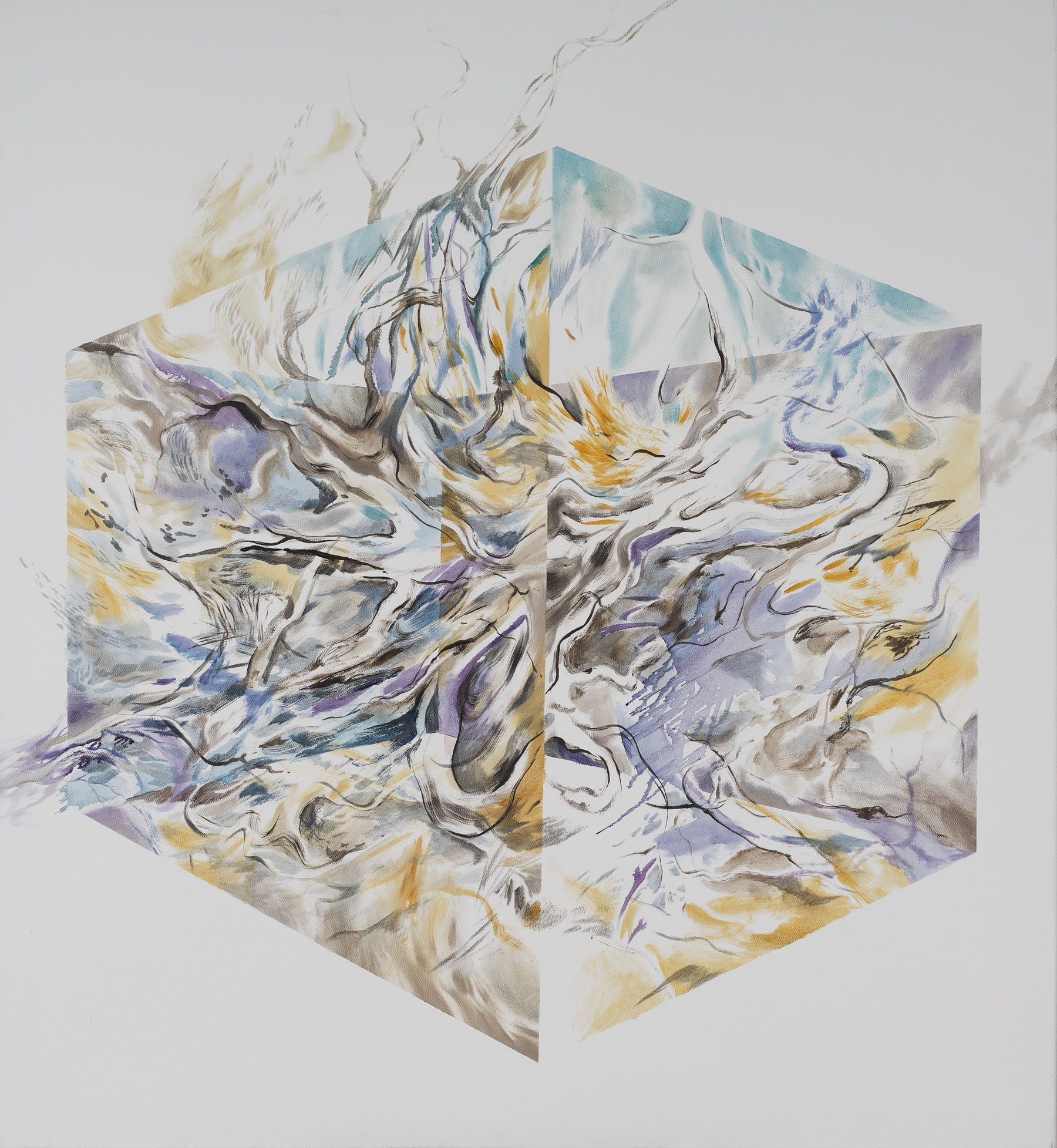 CUBE III technika mieszana na płótnie 130 x 100 cm, 2024, Cena: 7 000 PLN