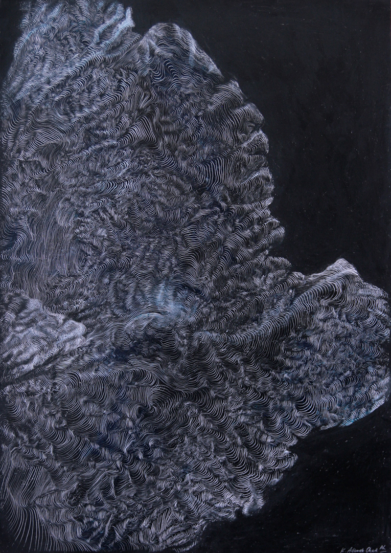 Struktura III, 100 x 70 cm, oil pastel on paper, 2014