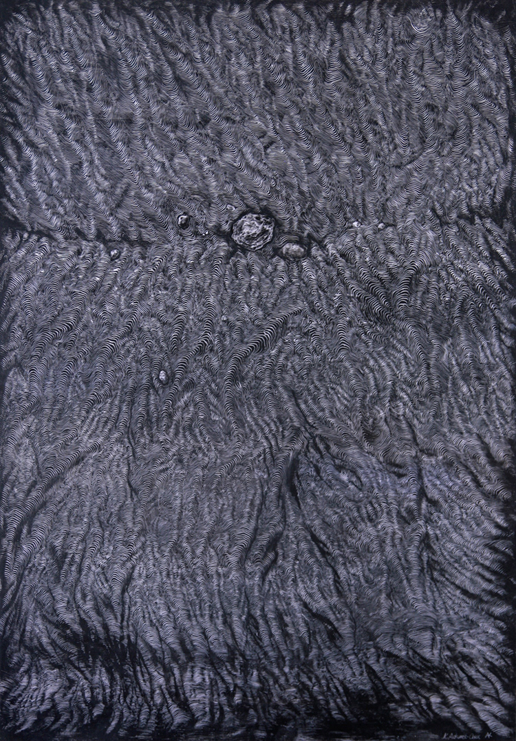 Struktura I, 100 x 70 cm, oil pastel on paper, 2014