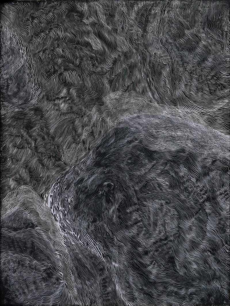 Struktura V, 100 x 70 cm, oil pastel on paper, 2014