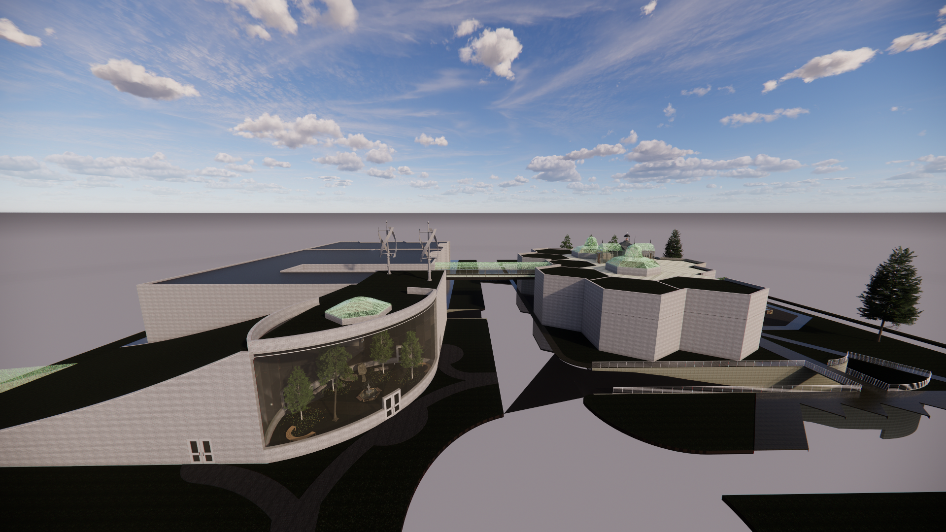 Green roof doubling as student lounge/study area