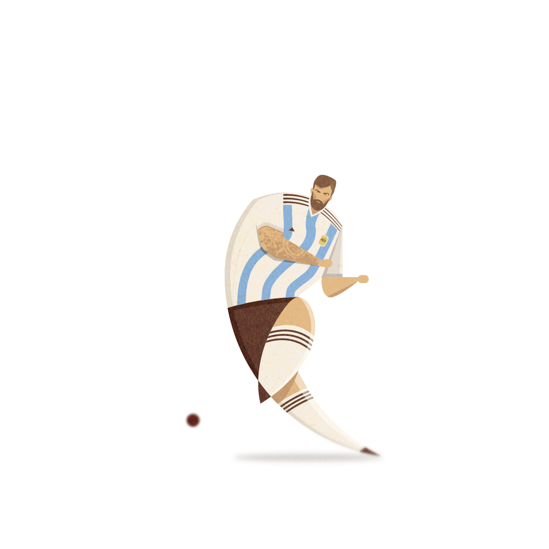Lionel Messi, world cup, vector illustration by Capitoni