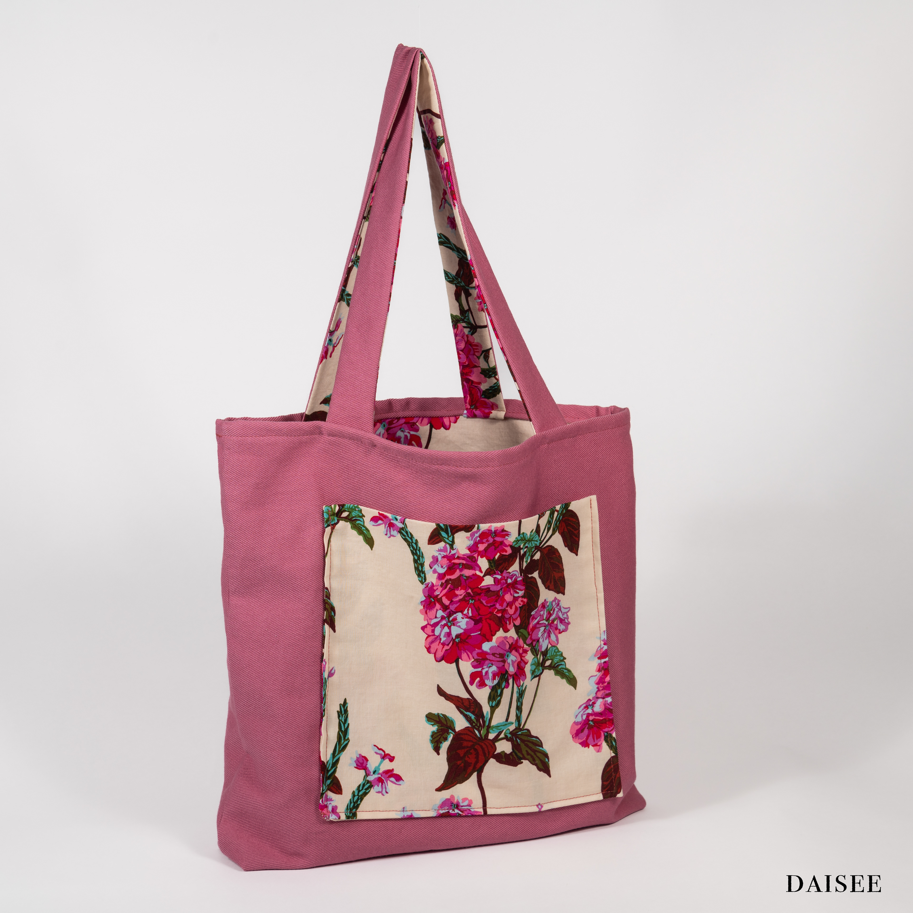 Pink Floral Custom Tote 2