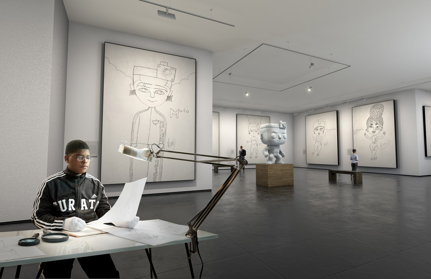 Art-Start NYC #seemebecause CGI image with curator composited in