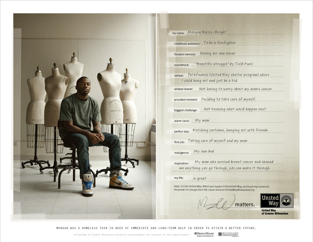Photographed, retouched and final keyline for the United Way