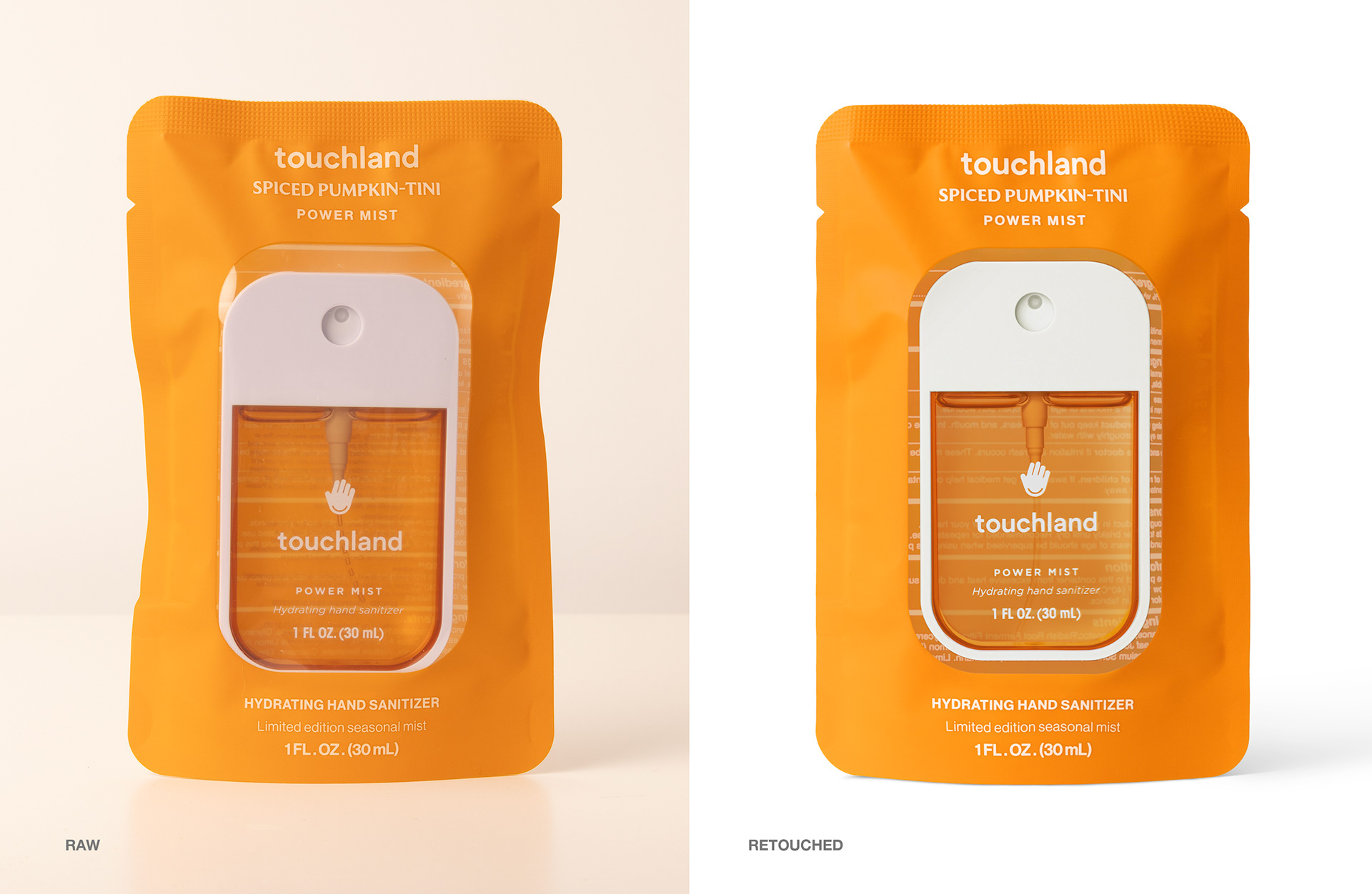 touchland hand sanitizer web and social images