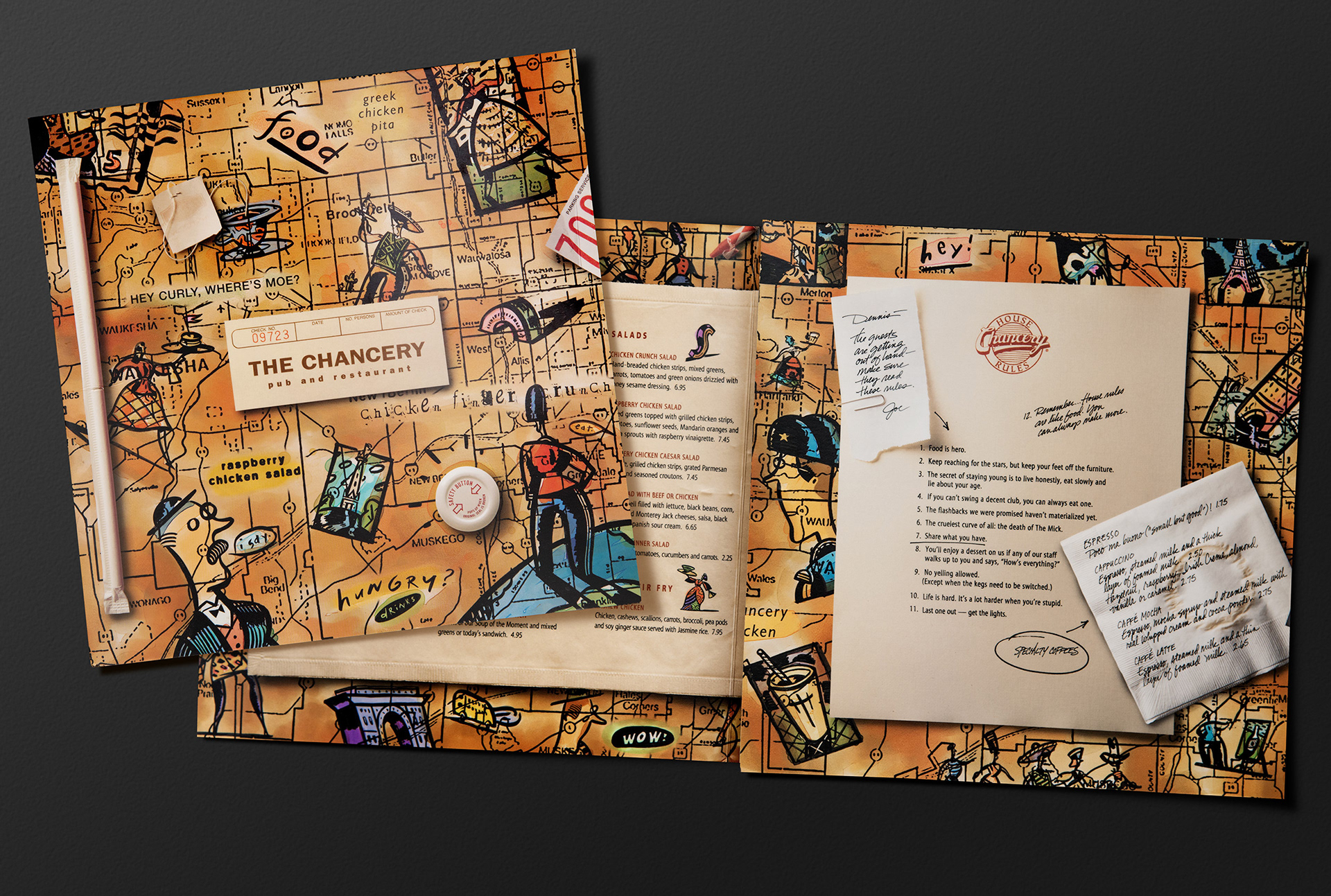 Created font, built images and final keyline for The Chancery. Drawings by Bryan Peterson