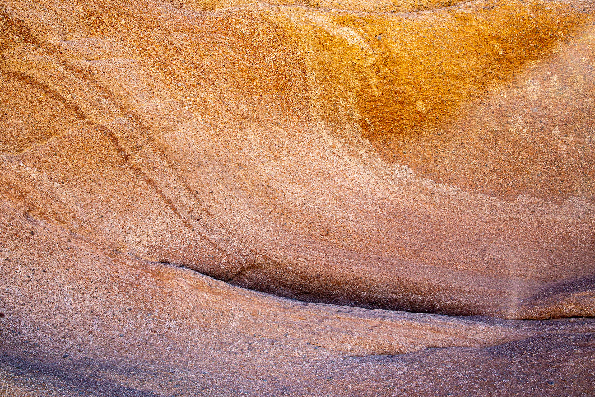 A crack in a sandstone fromation at a Fuerteventura beach.