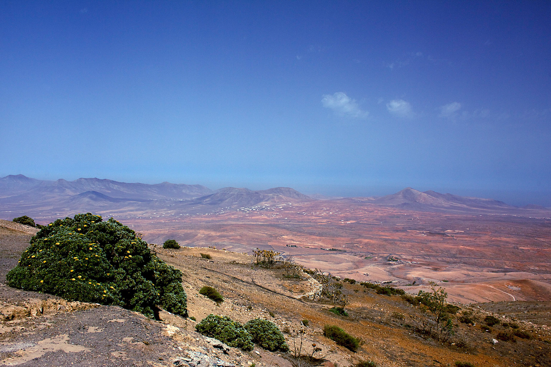 The view from Mirrador de Morro Velosa to the northern part of Fuerteventura.