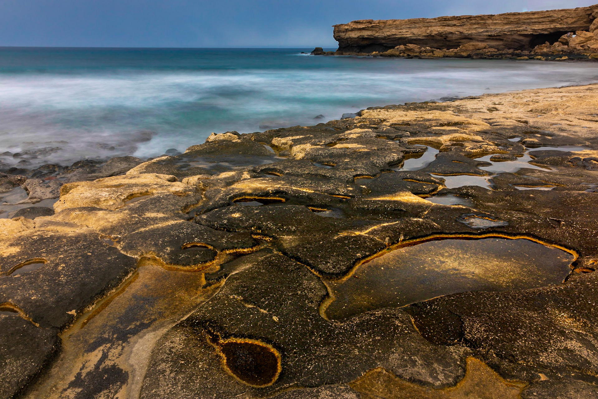 Tide pools at low tide