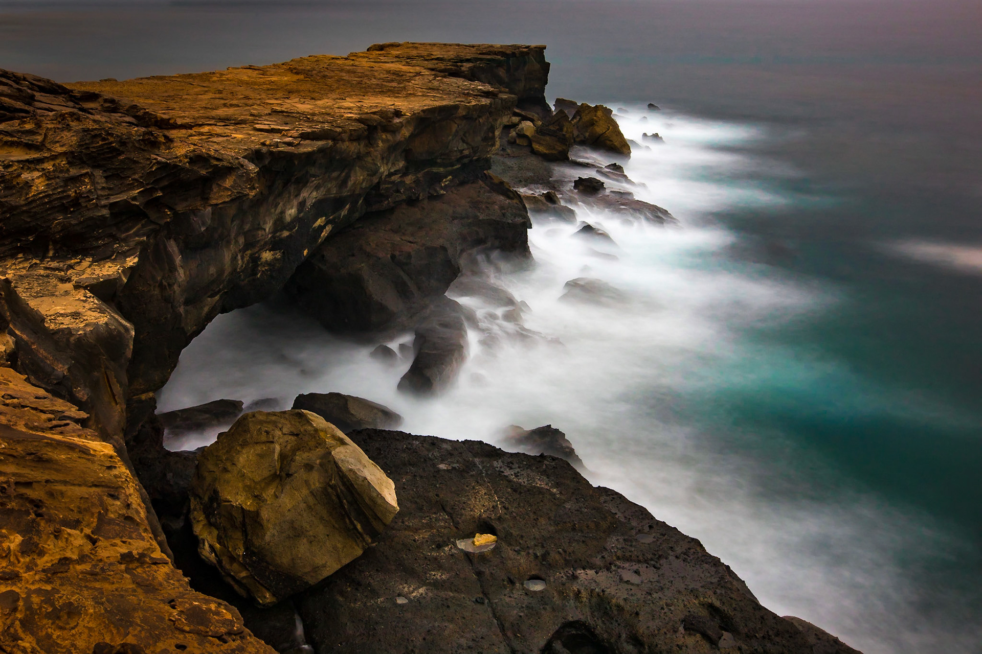 The picture was captured during a windy evening in Fuerteventura.