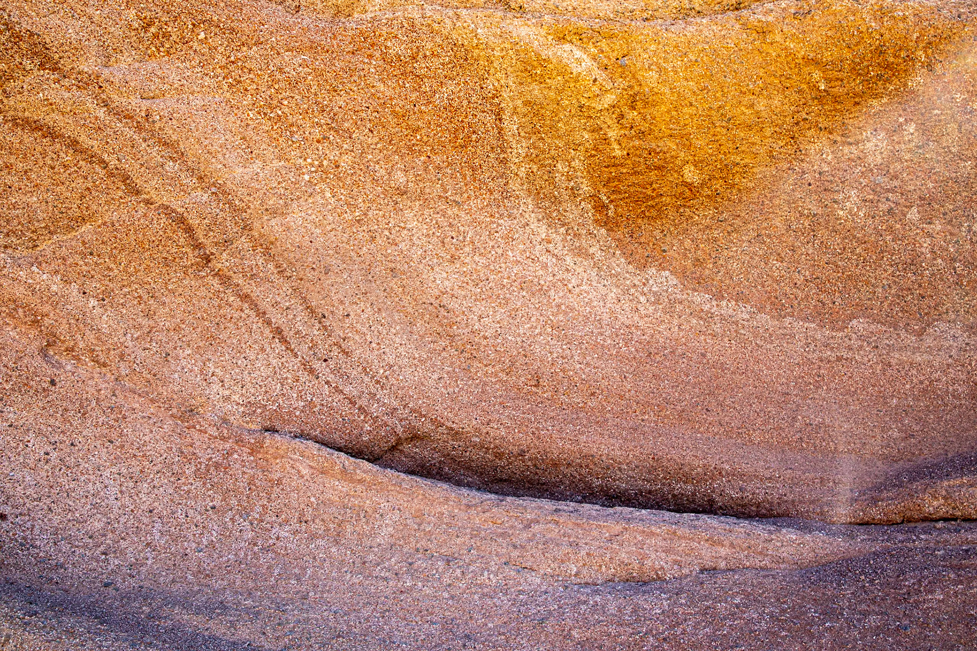A crack in a sandstone fromation at a Fuerteventura beach.
