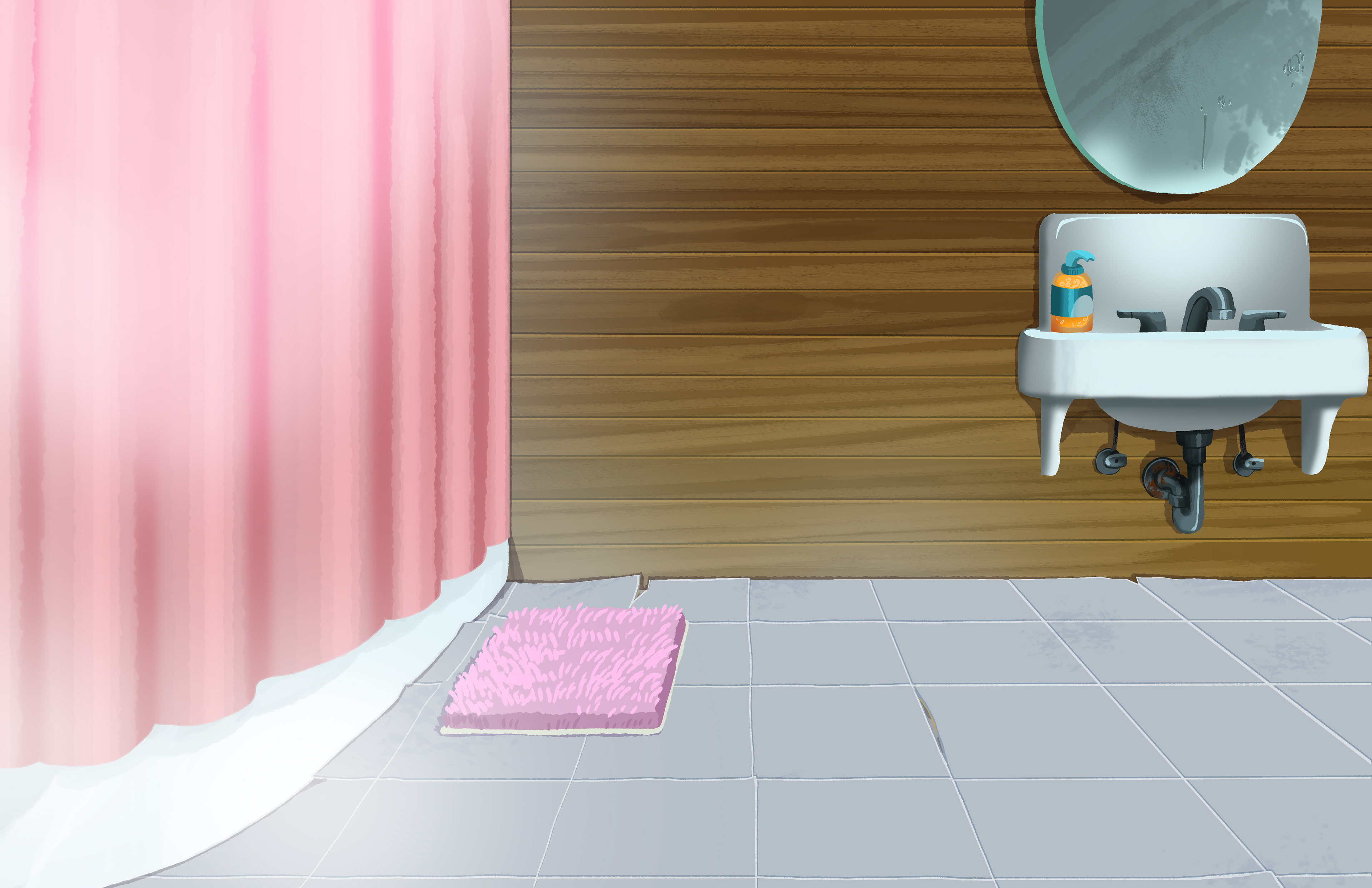 Interior of Prangle's Bathroom in DAY for Tig N' Seek Episode 58