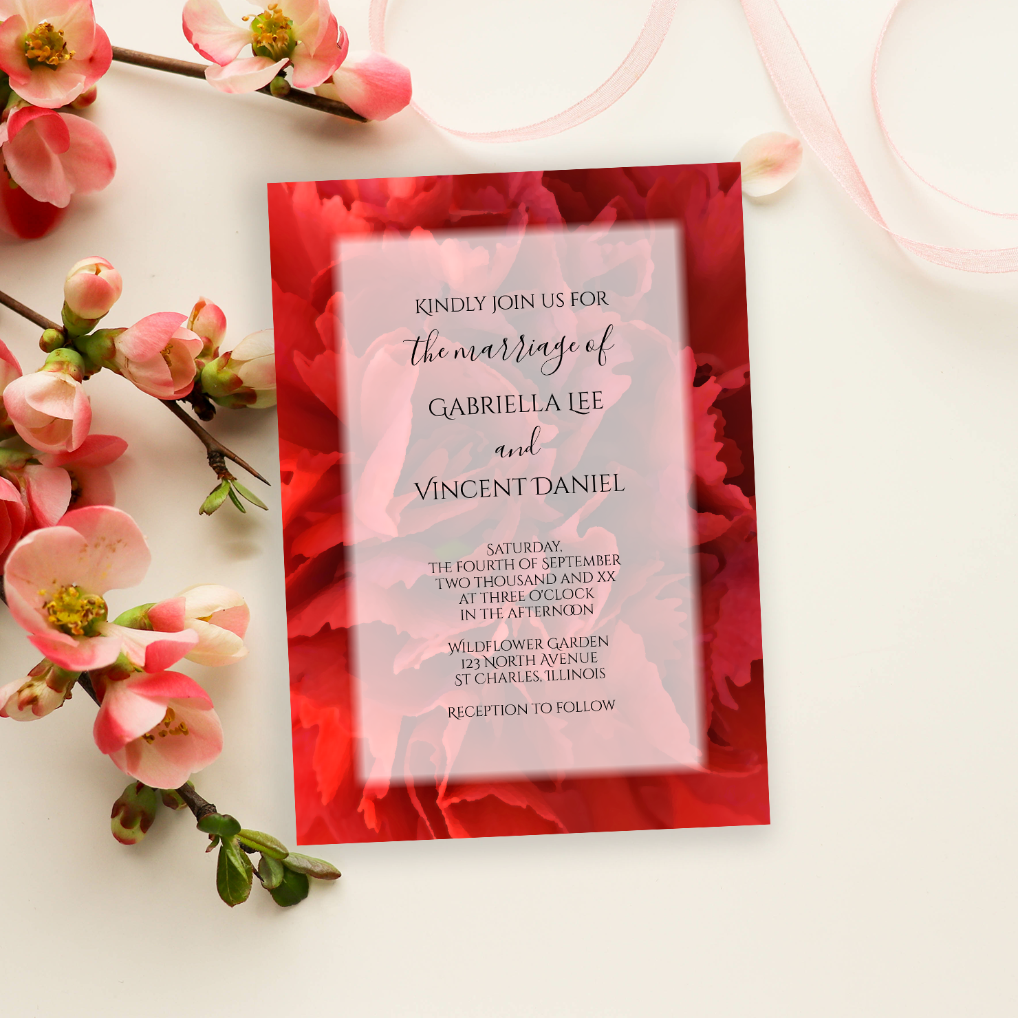 Red Floral Wedding