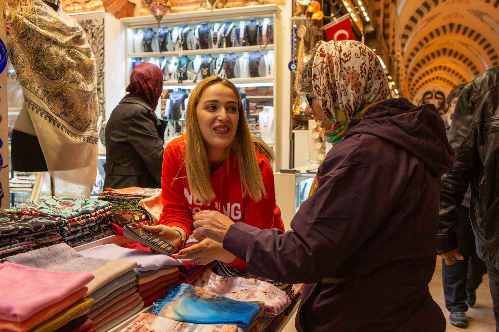 Scarves, shawls and jewellery