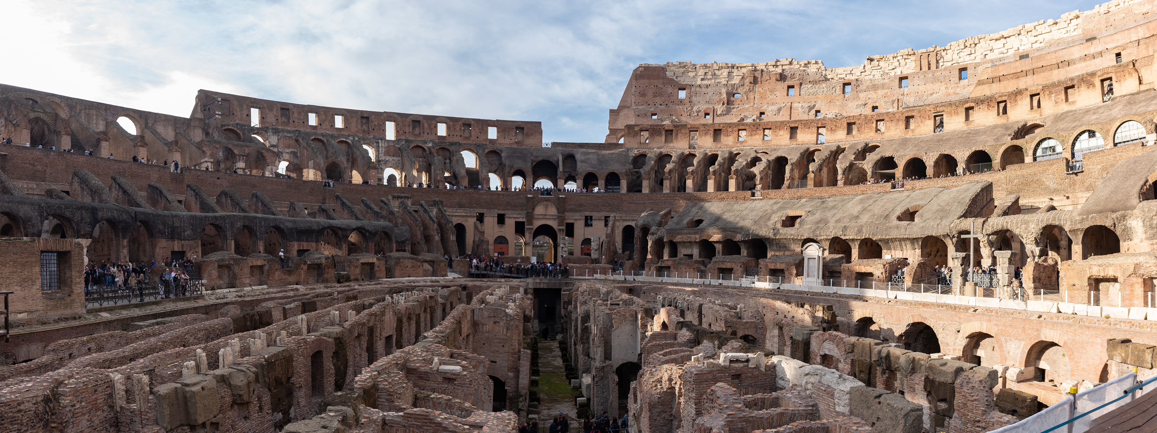 Panoramic view taken from the floor of the Colosseum