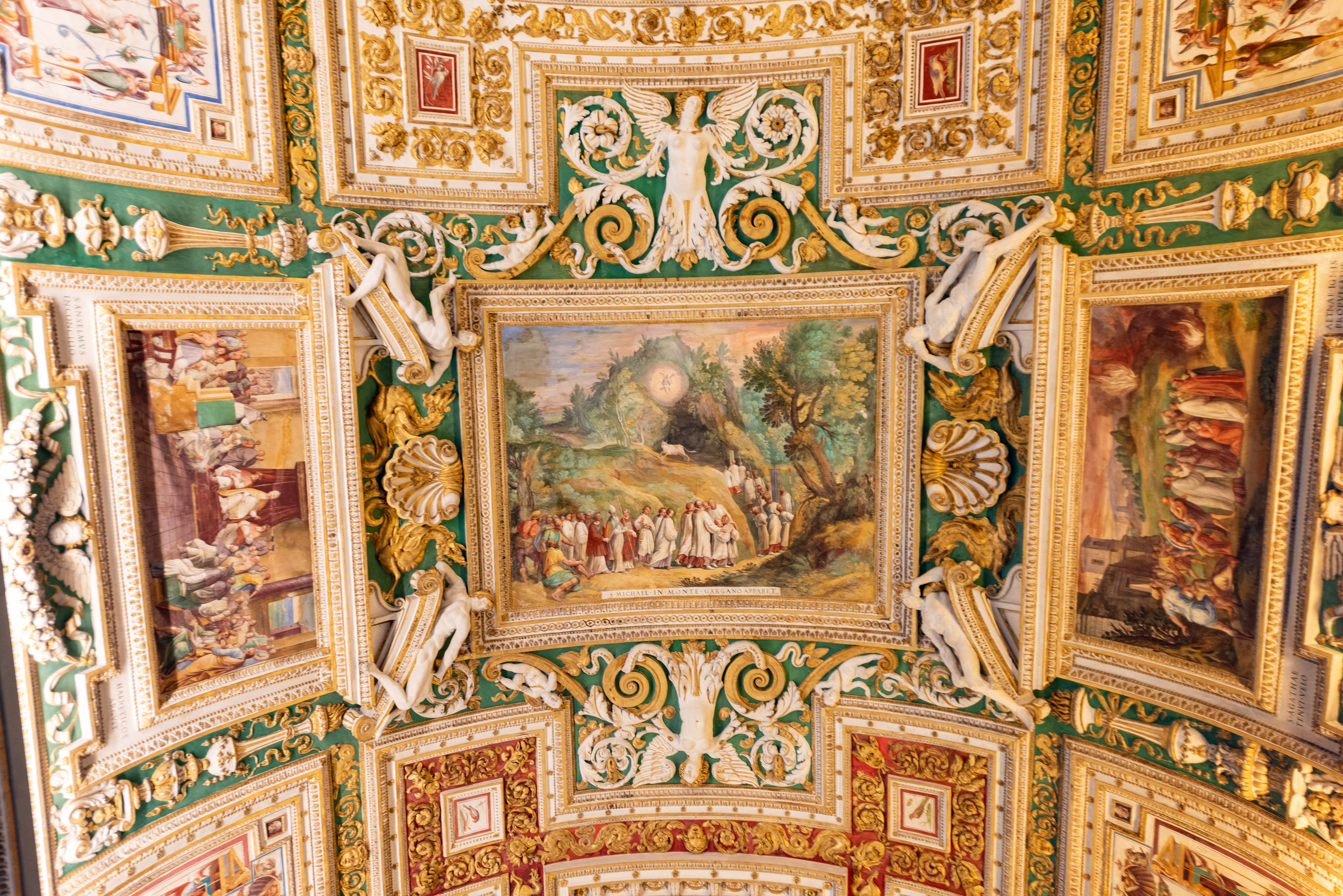 Some of the thousands of artwork lining the the halls and ceilings of the Vatican Museum