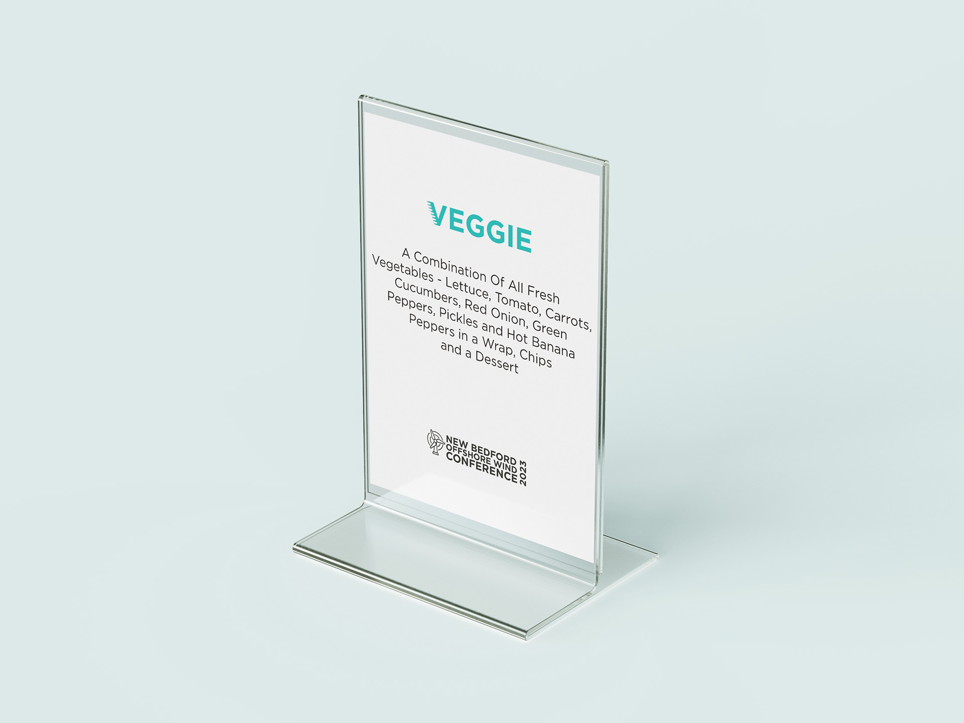 printed signage at each food station with custon wind typography