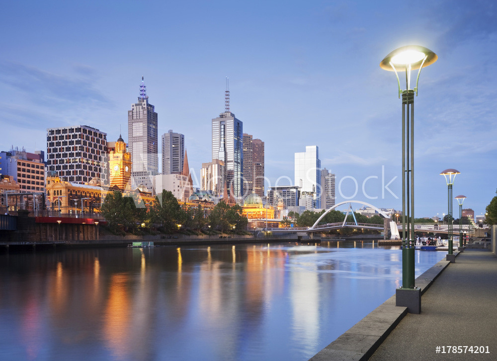Melbourne Skyline in Early Evening