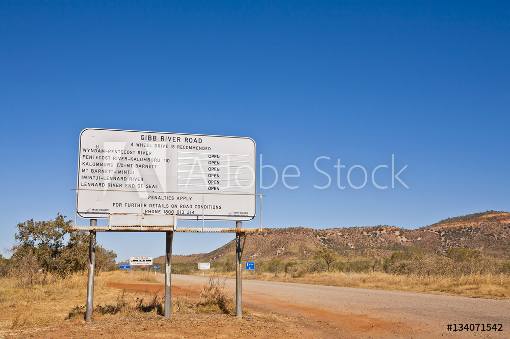 Sign for Gibb River Road, Western Australia
