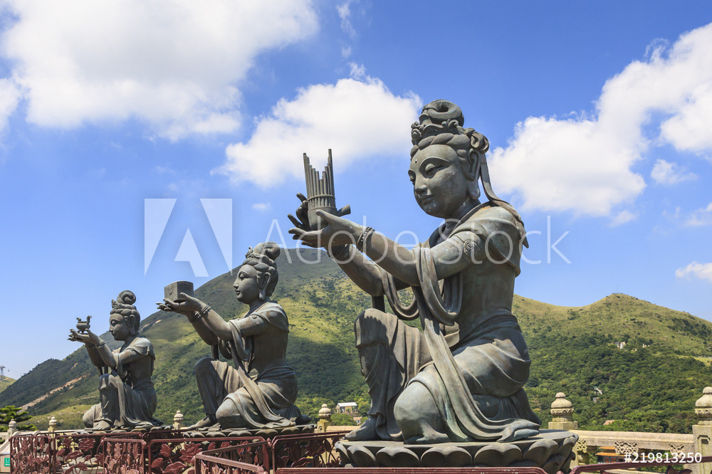 Deva Statues Making Offerings to Tian Tan Buddha, Hong Kong