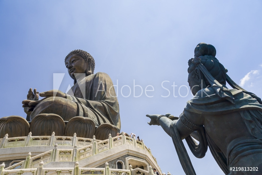 Deva Statue Making Offerings to Tian Tan Buddha, Hong Kong