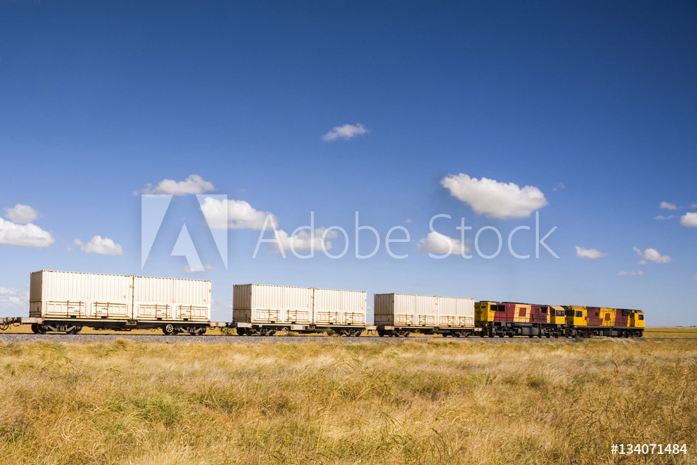 Shipping Containers on the Move by Train