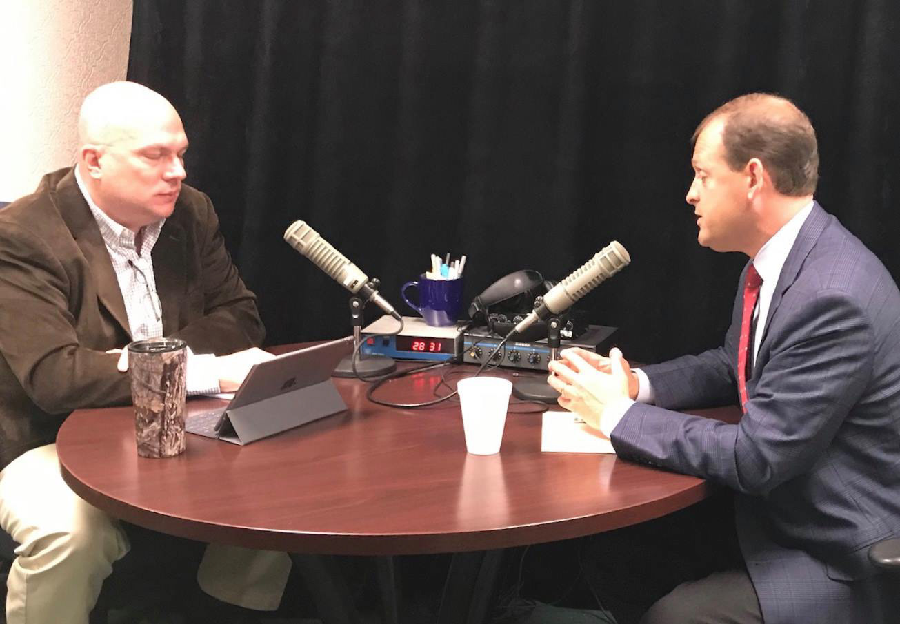 Congressman Andy Bar in our talk studio with me for a radio show