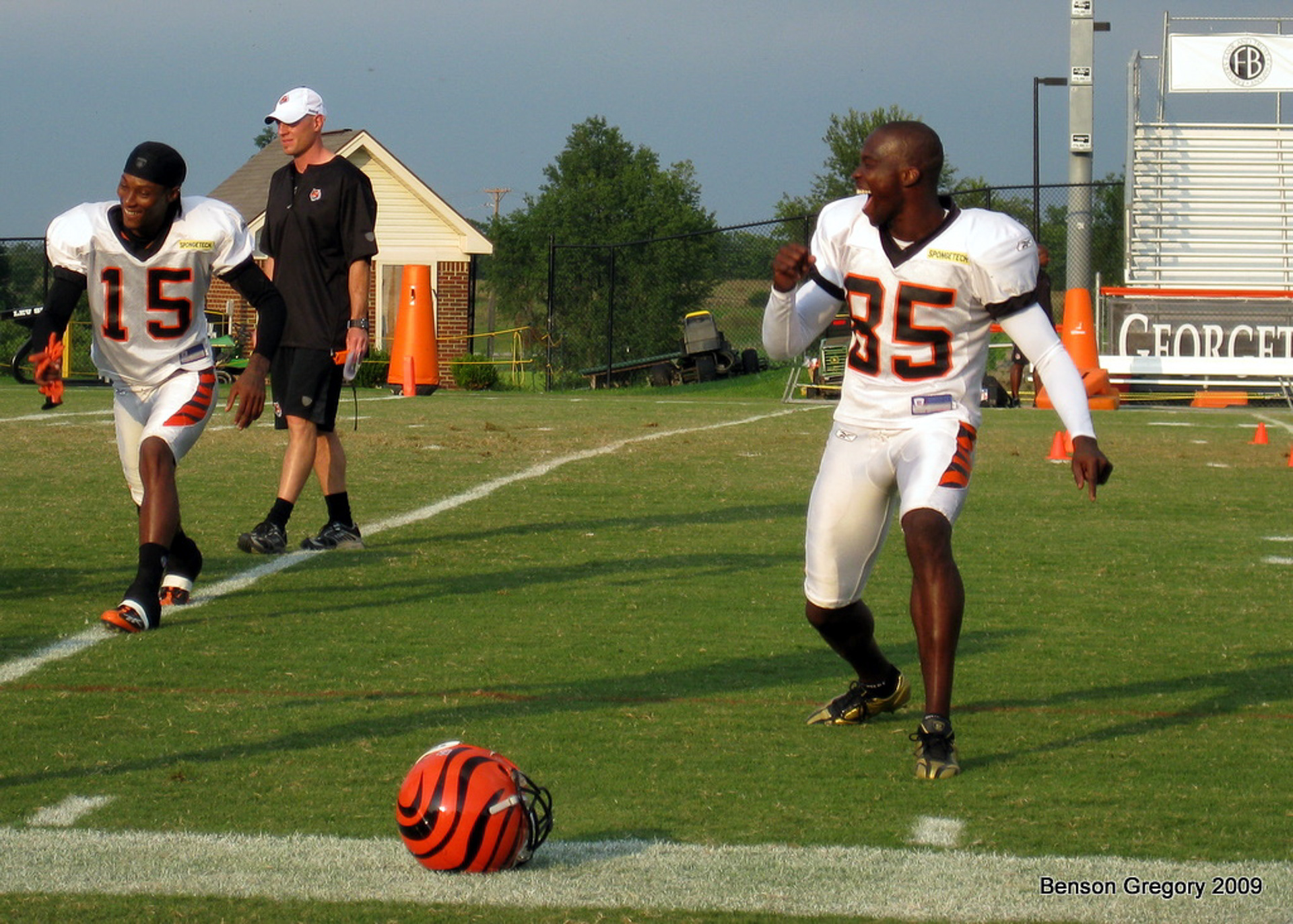 Chris Henry and Chad "Ochocinco" Johnson at Bengals training camp