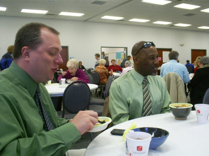 Me and my friend and collegue Cliff doing our part for Empty Bowls is a grassroots movement by artists and crafts people in cities and towns around the world to raise money for food related charities to care for and feed the hungry in their communities.   Empty Bowls supports food-related charitable organizations around the world, and has raised millions of dollars to help end hunger.  