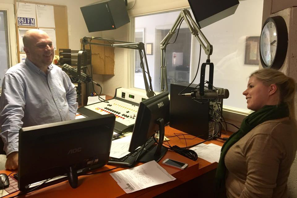 Doing interviews for our God's Pantry Foodbank radiothon