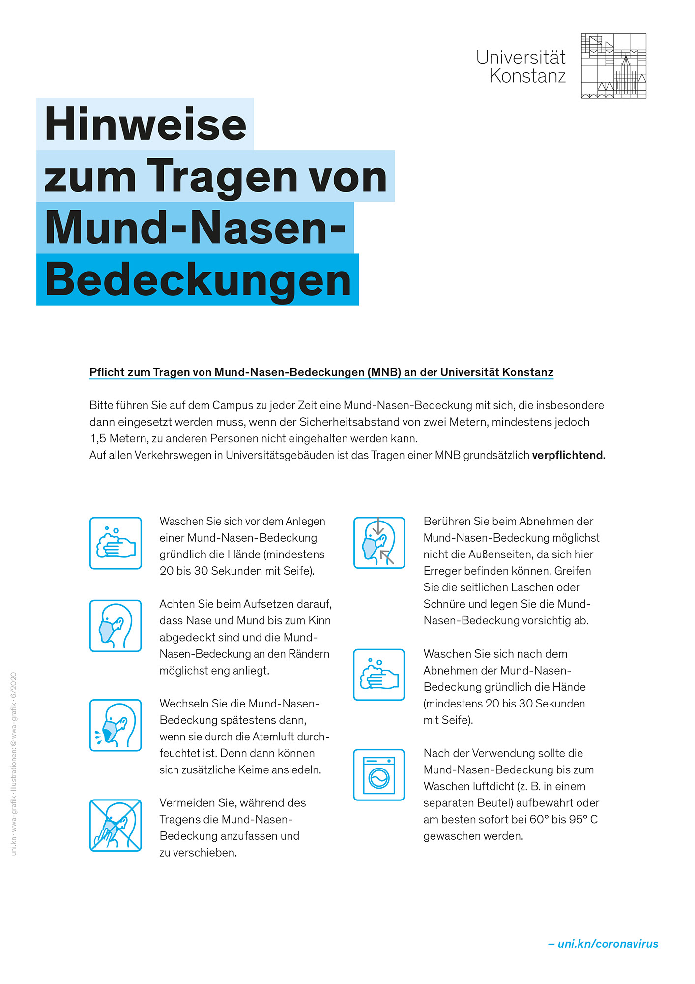 Corona-Hygiene-Poster für die Universität Konstanz