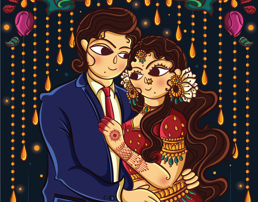 Quirky Indian Wedding Invitations - Reception Invite