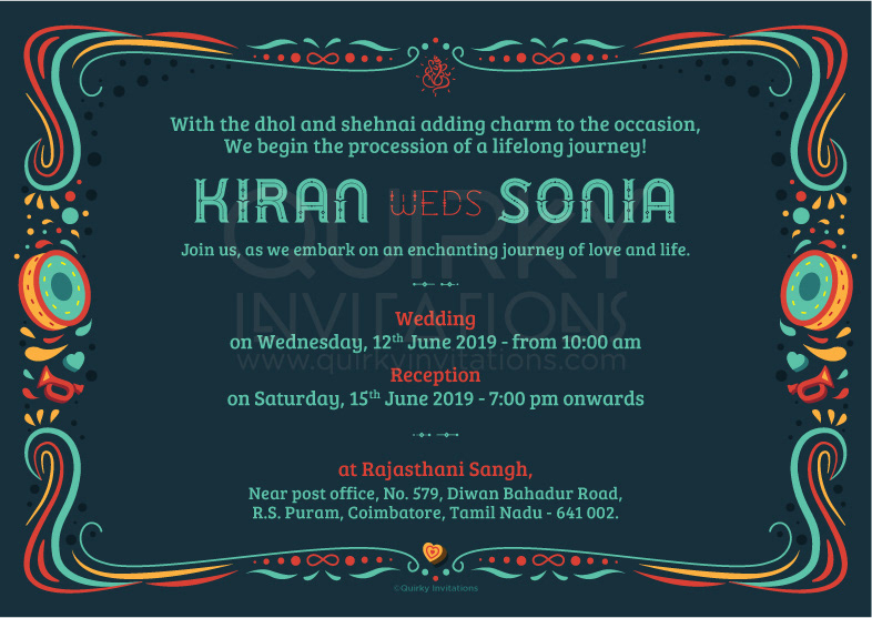 baraat wedding card