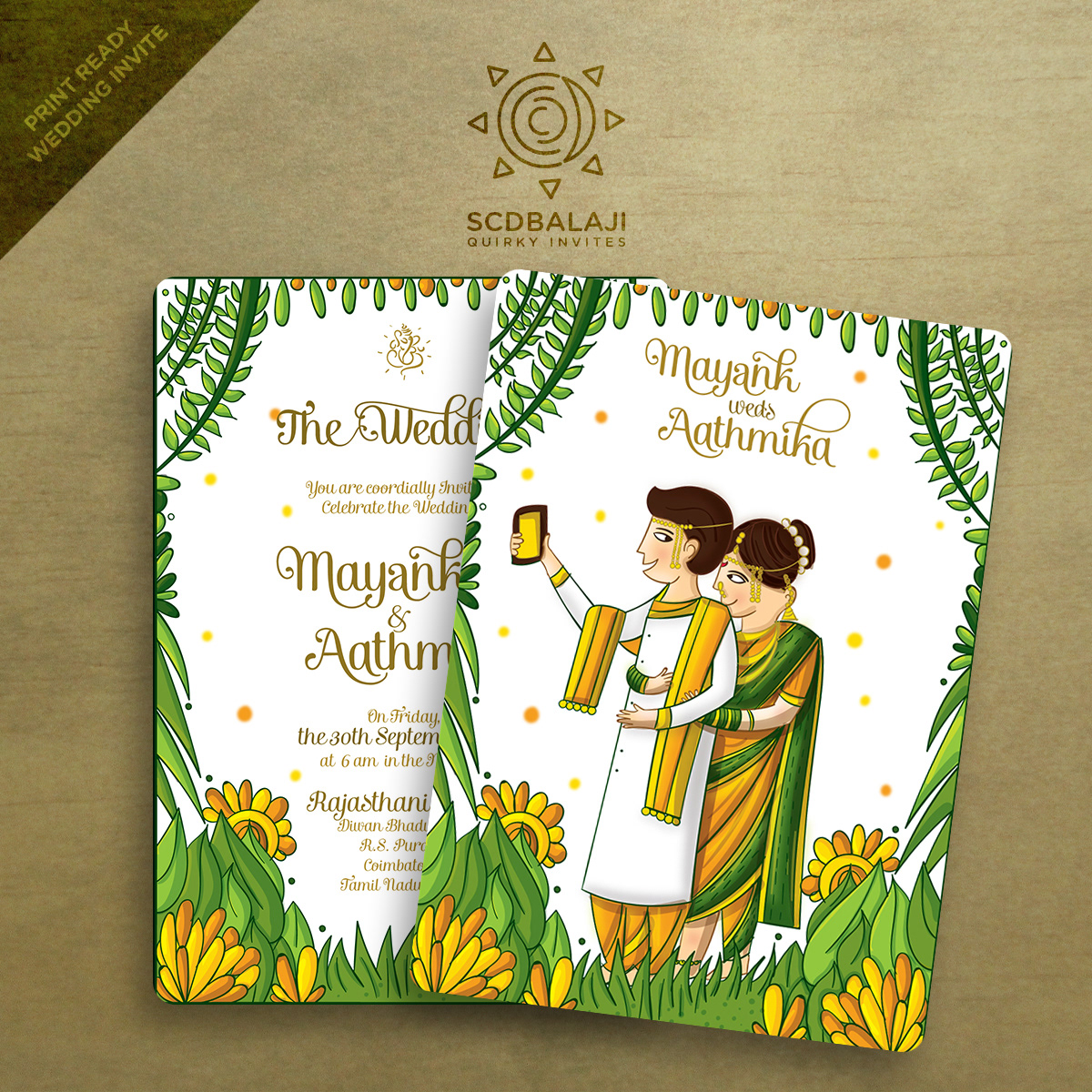 Quirky Indian Wedding Invitations - Maharashtrian Wedding Invitation