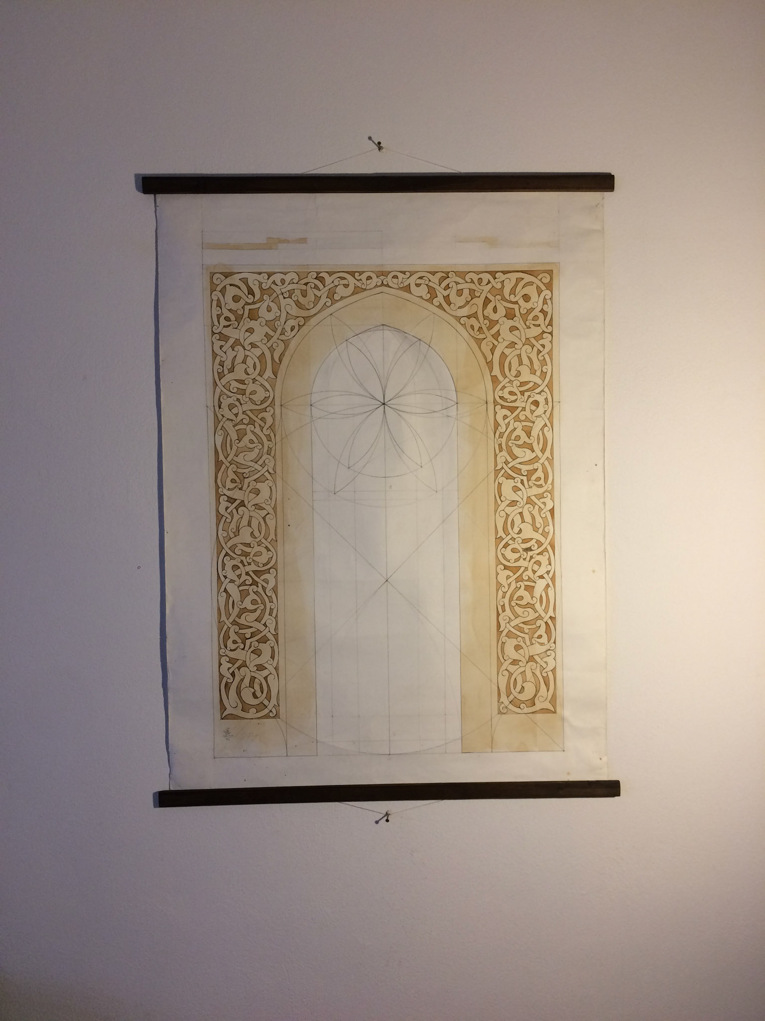 Half size, walnut ink and pencil on paper