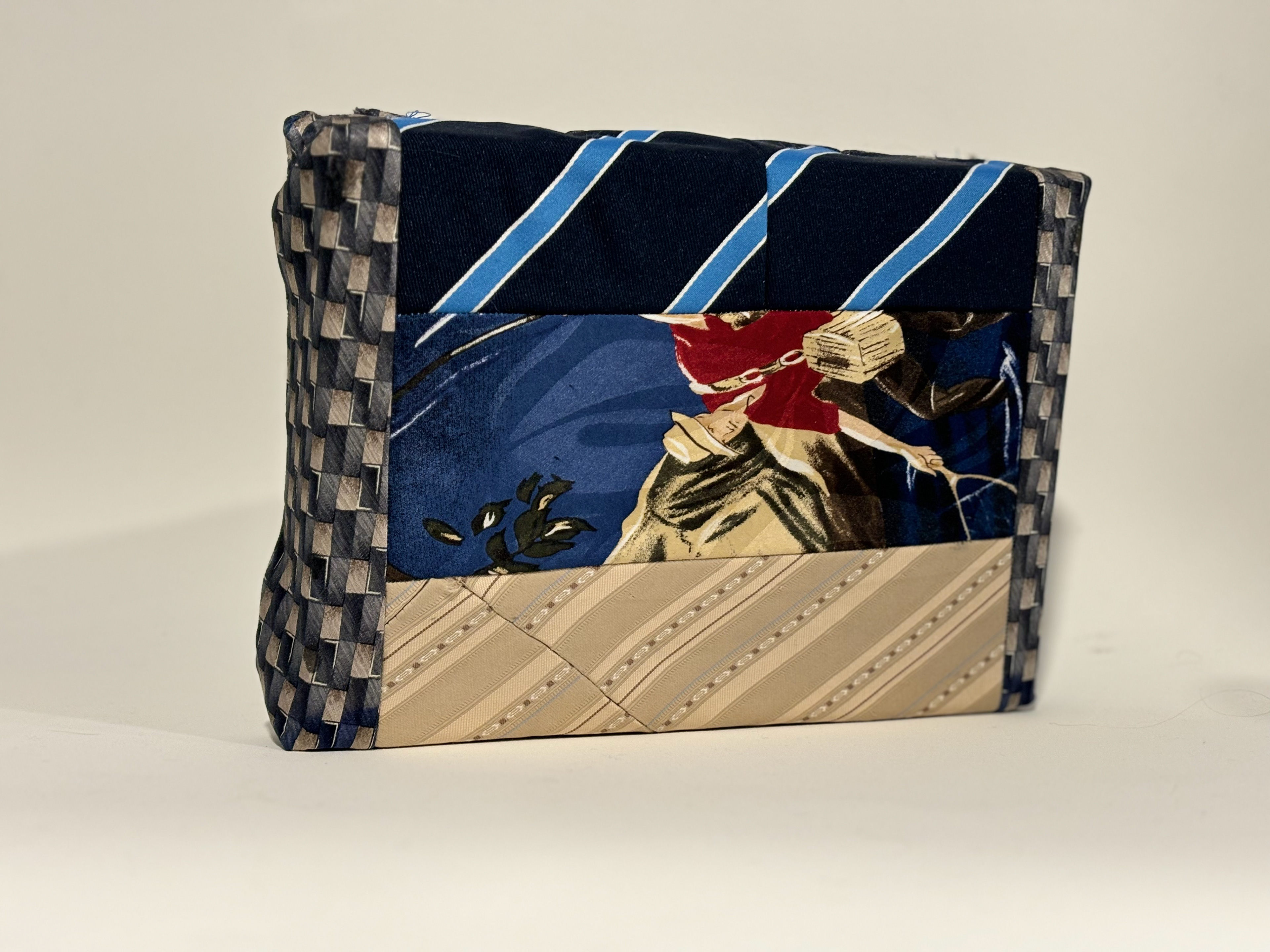 Shrine of Papa for me, Photo of Papa and I, shell, rock, butterfly wings, watch parts, paint, Papa's ties, Ellicott city MD