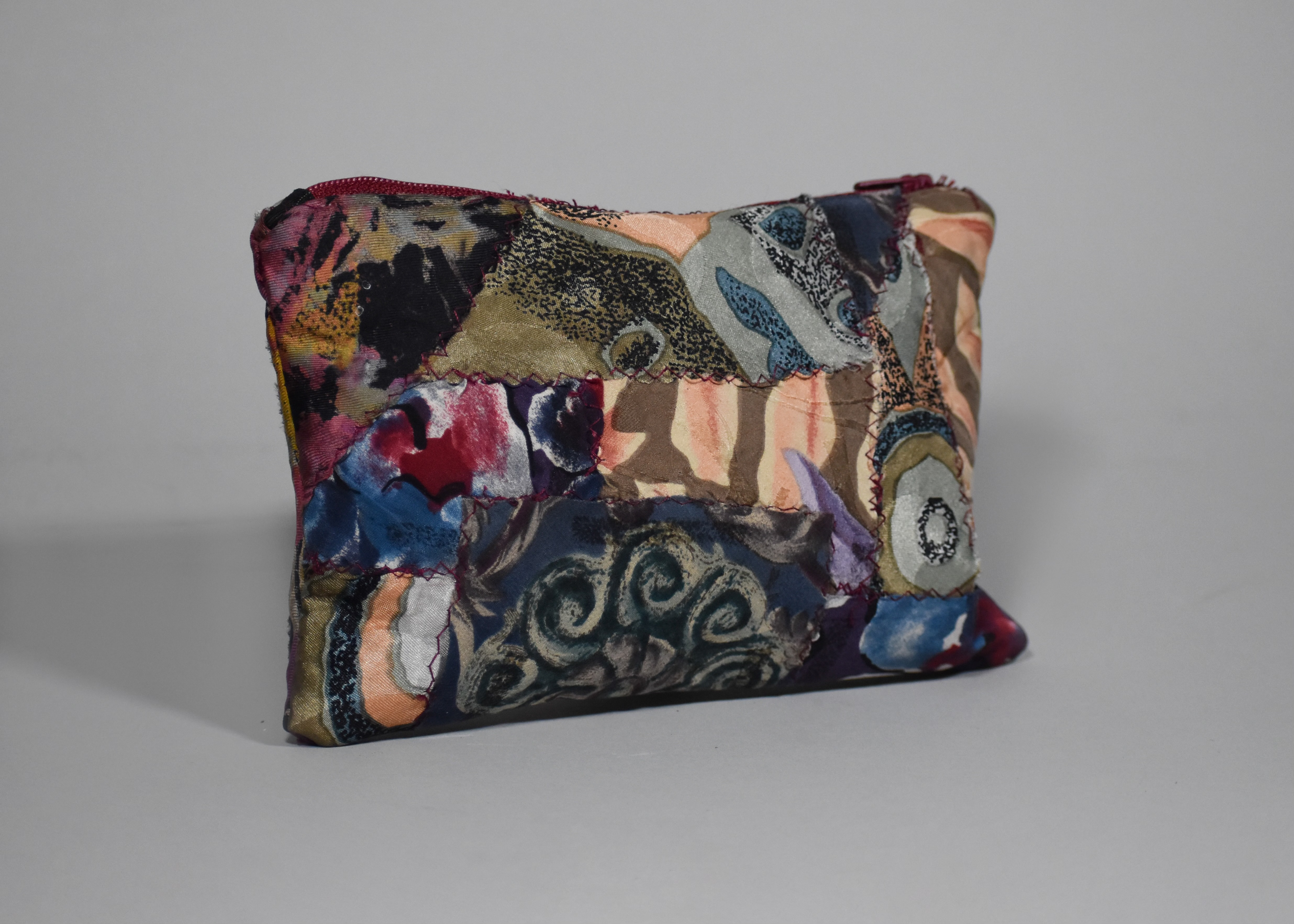 Small bags, 2023, Thrifted fabric, thread, zipper, Ellicott City MD