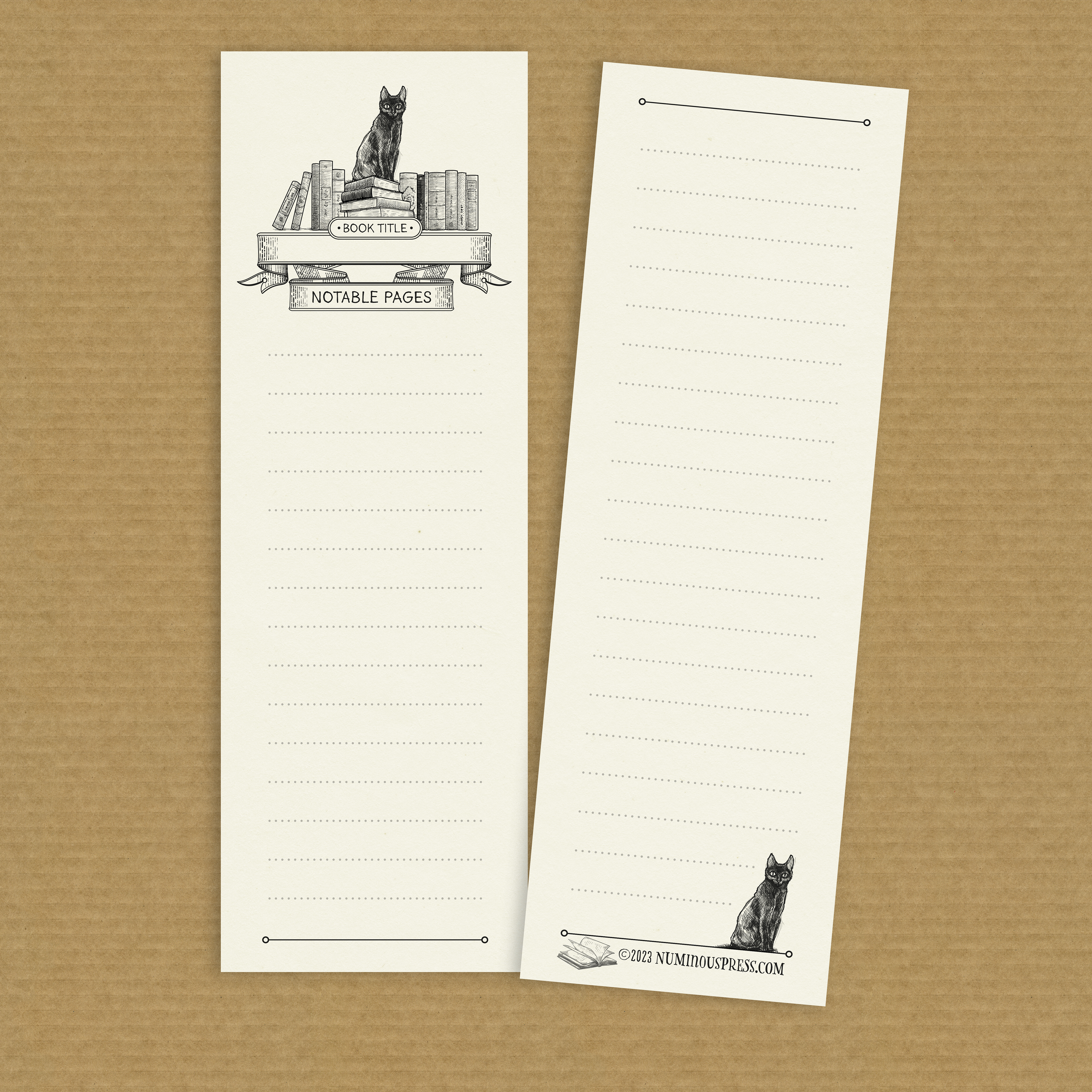 Note-taking Bookmark with cat imagery