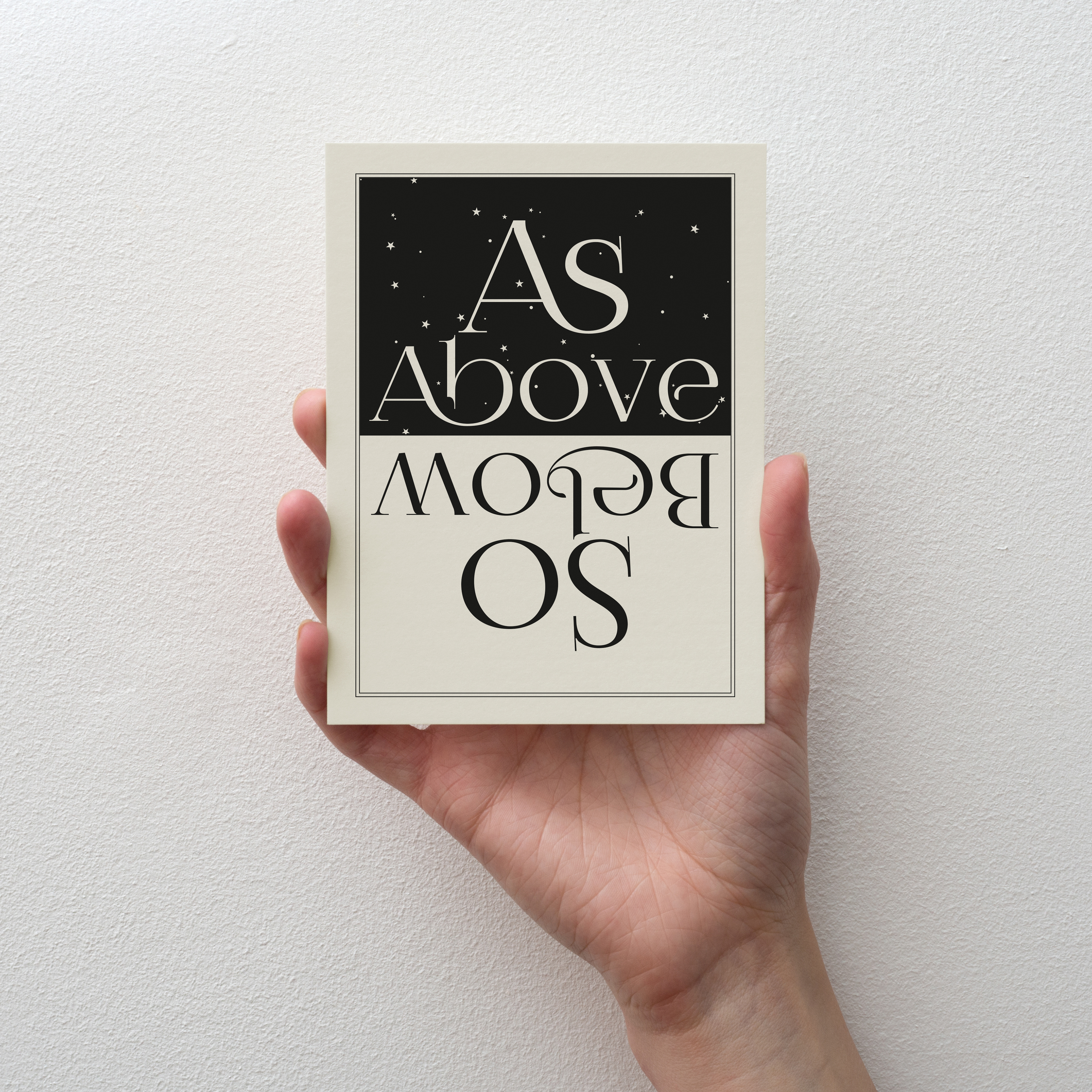 As Above, So Below Notecard in b&w