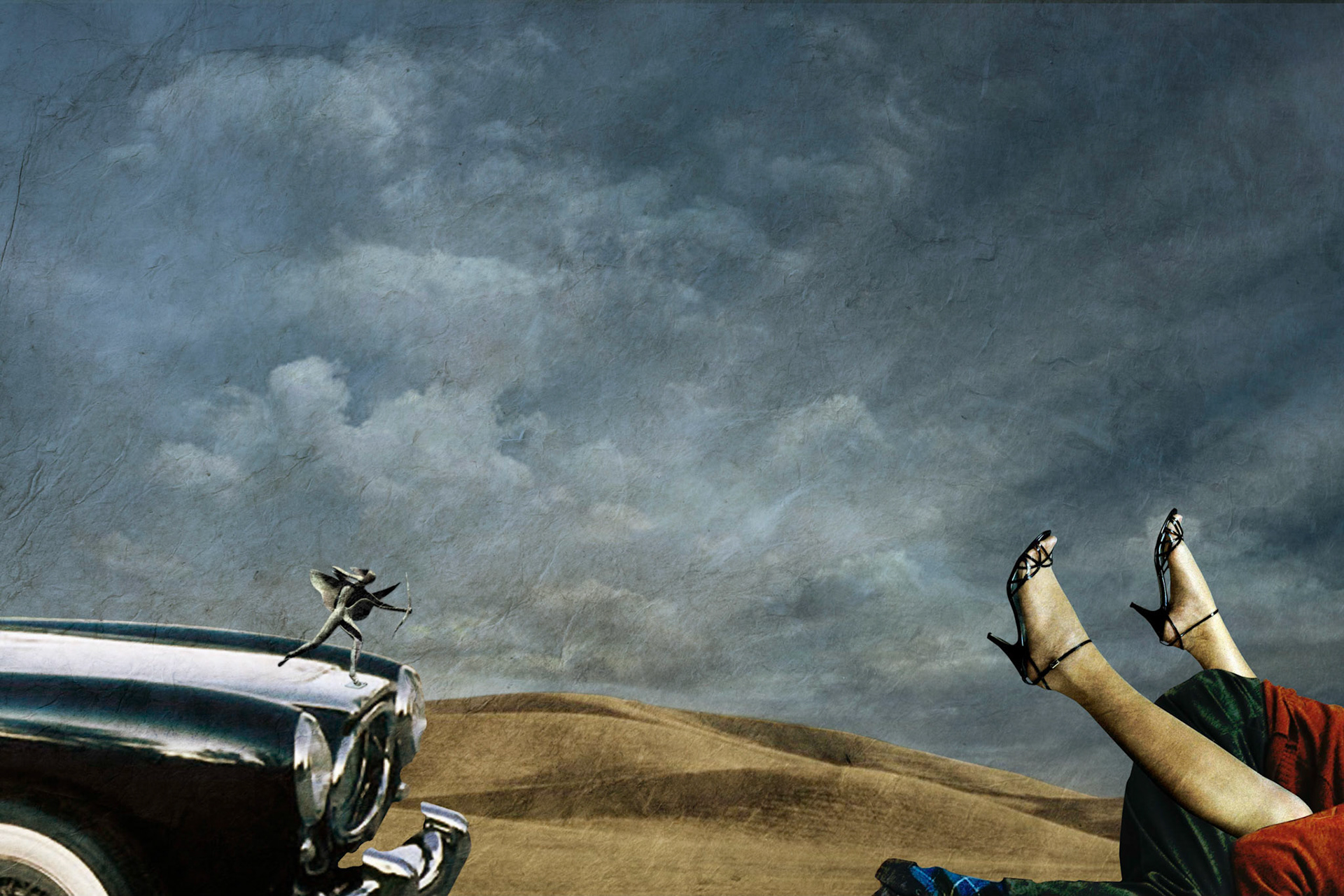 Digital Collage, 13" x 8.5", © 2009 Created for the 45th Weekly Contest "Eros" at the Man Ray Group on Flickr.  Eros image provided by borealnz.  This work is not for sale.